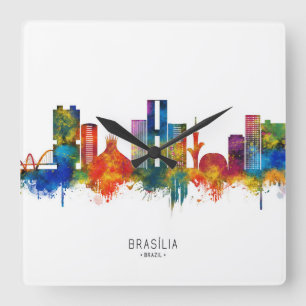 Relógio Quadrado Horizonte de Brasília Brasil