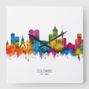Relógio Quadrado Horizonte de Colombo Sri Lanka
