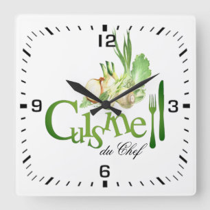 Relógio Quadrado Horloge en Acrylique. cuisine du chef