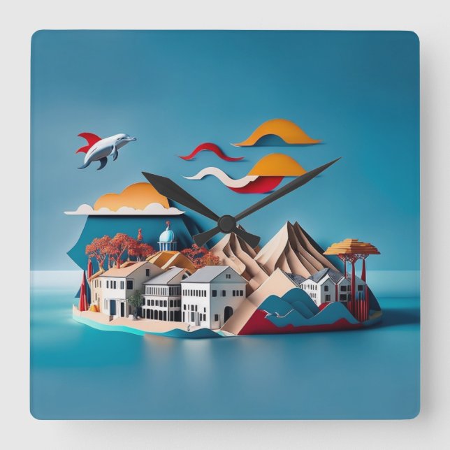 Relógio Quadrado Horloge murale  (Frente)