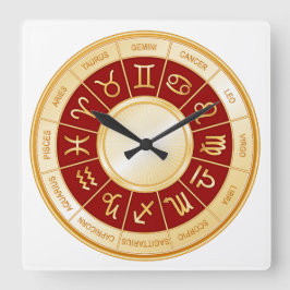 Relógio Quadrado Horoscópio Mandala