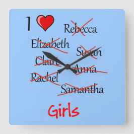 Relógio Quadrado 'I Ä Girls'