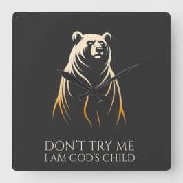 Relógio Quadrado I Am God’s Child Bear Graphic