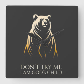 Relógio Quadrado I Am God’s Child Bear Graphic