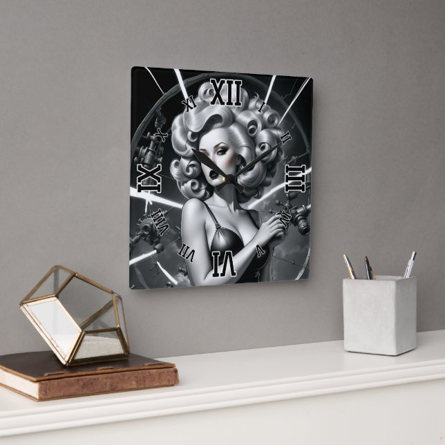 Relógio Quadrado I Dabble in Mechanical Engineering por Xzendor7 (Escritório)