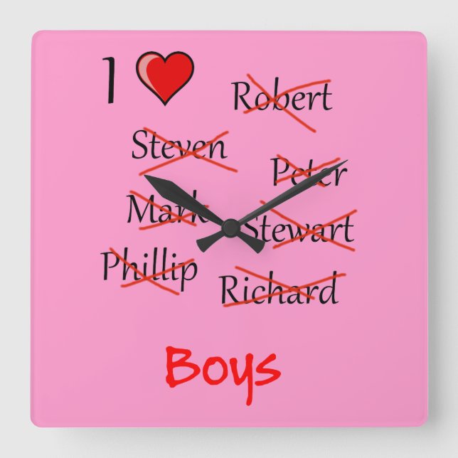 Relógio Quadrado 'I ²Meninos' (Frente)