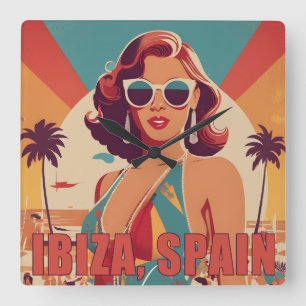 Relógio Quadrado Ibiza, Poster de viagens Espanha
