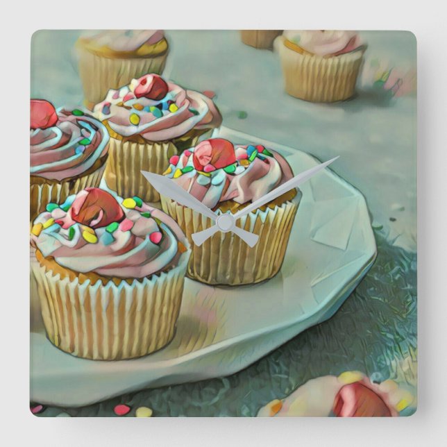 Relógio Quadrado Ice cream cake (Frente)