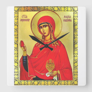 Relógio Quadrado ícone ortodoxo de Santa Maria Madalena