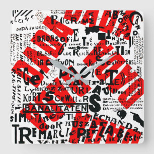 RELÓGIO QUADRADO ICONIC AVANT GARDE DADA ART POSTER DO 1920