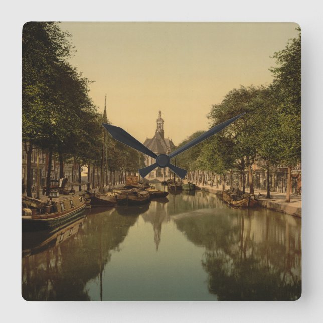 Relógio Quadrado Igreja nova, Haia, Países Baixos (Frente)