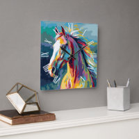 Ilustração de cabeça de cavalo em aquarela