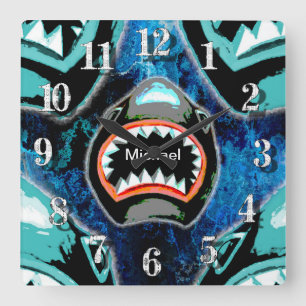 Relógio Quadrado Ilustração do desenho animado de Skark Mania Fun