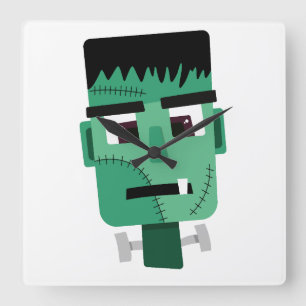 Relógio Quadrado Ilustração do Monstro de Frankenstein