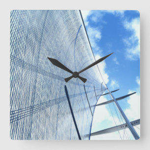 Relógio Quadrado Imagem de Jib Sail e Mast