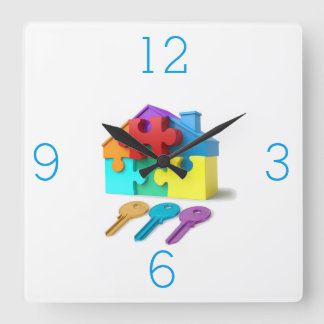 Relógio Quadrado Imóveis, corretores, corretores imobiliários, New 