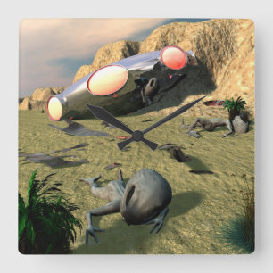 Relógio Quadrado Impacto do UFO de Roswell