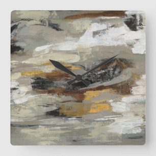 Relógio Quadrado Impressão abstrato   Silvia Vassileva das cinzas