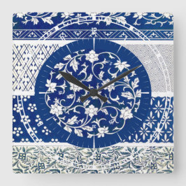Relógio Quadrado Impressão Clássico de Ornamento Floral