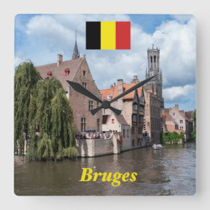 Relógio Quadrado Impressionante! Bruges - Bélgica