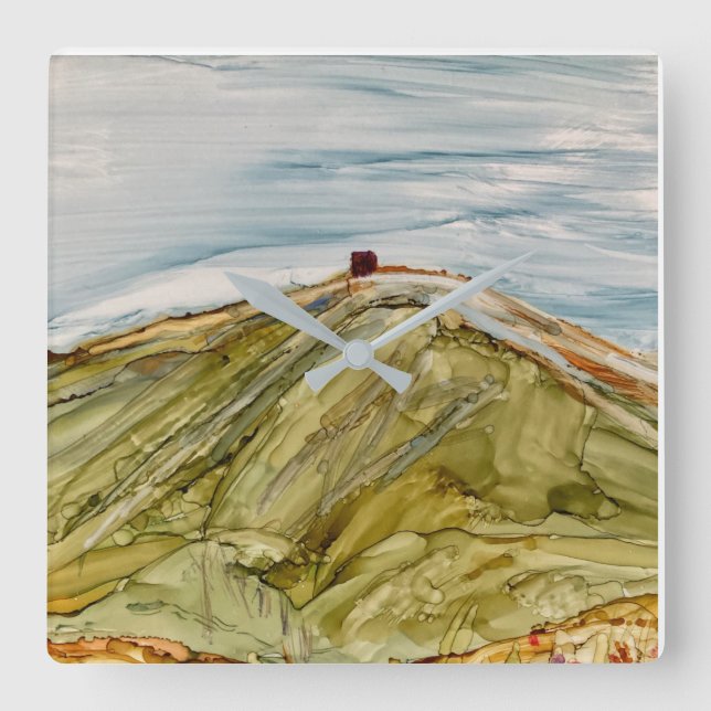 Relógio Quadrado impressionista Rivington Pike Horwich (Frente)