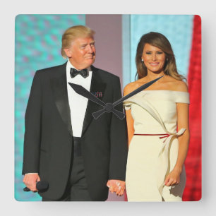 Relógio Quadrado Inauguração do Primeiro Casal Donald e Melania T