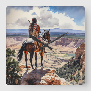 Relógio Quadrado Índio americano