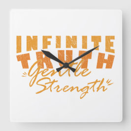Relógio Quadrado Infinite Truth, Gentle Strength Clocks