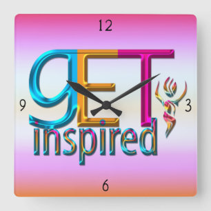 Relógio Quadrado Inspire-se ~ Neon Square Wall Clock