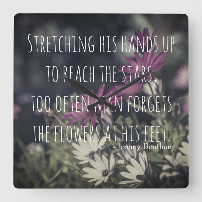 Relógio Quadrado Inspiring Jeremy Bentham Quote (Frente)