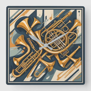 Relógio Quadrado Instrumentos Musicais