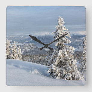 Relógio Quadrado Inverno na Noruega