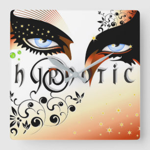 Relógio Quadrado Invólucro da Moda Azul