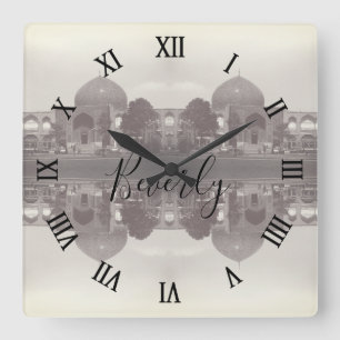 Relógio Quadrado Irã Antigo Isfahan mesquita shah