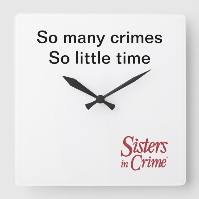 Relógio Quadrado Irmãs em Crime Acrylic Wall Clock (Frente)