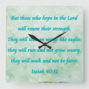 Relógio Quadrado isaiah 40-31