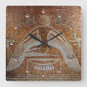 Relógio Quadrado ISIS, Antiga Sépia Marrom