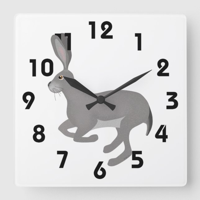 Relógio Quadrado Jack Rabbit Wall Clock (Frente)
