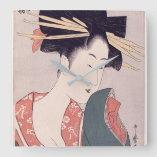 Relógio Quadrado Japanese Geisha