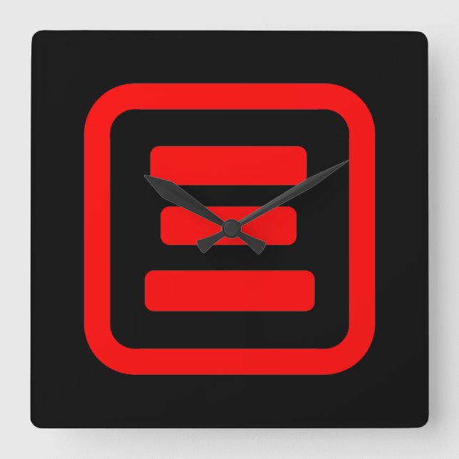 Relógio Quadrado Japonês Número Três 三 Sábrica San 】 Kanji (Frente)