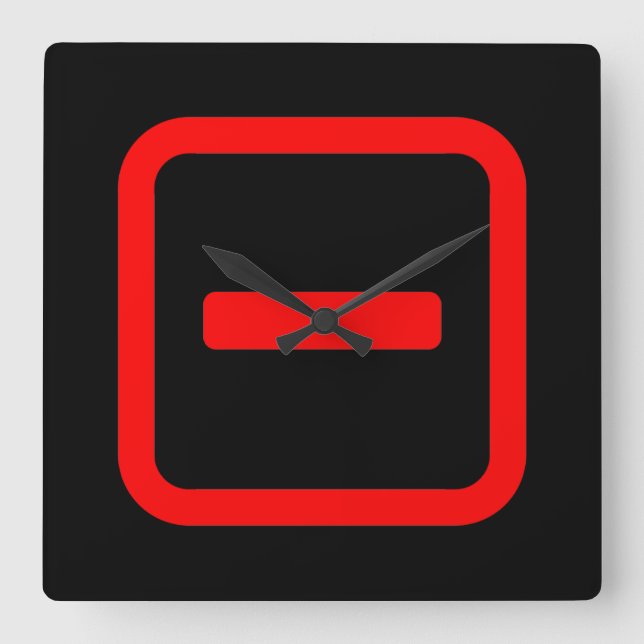 Relógio Quadrado Japonês Número Um 一 Físico Ichi 】 Kanji (Frente)