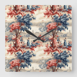 Relógio Quadrado Jardim Americano Toile