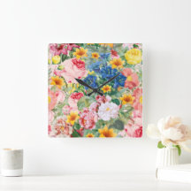 Jardim Colorido de Flores - Almofada Floral Boho