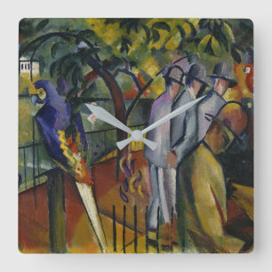 Relógio Quadrado Jardim zoológico de August Macke mim