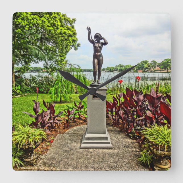 Relógio Quadrado Jardins de Escultura de Albin Polasek Parque de in (Frente)