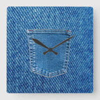 Jeans Denim Pocket Western Wall Clock