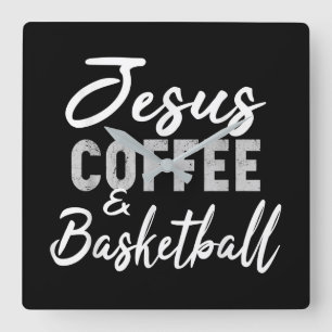 Relógio Quadrado Jesus Amor   Café Jesus E Basquete