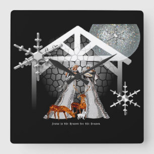 Relógio Quadrado Jesus é a razão para a estação