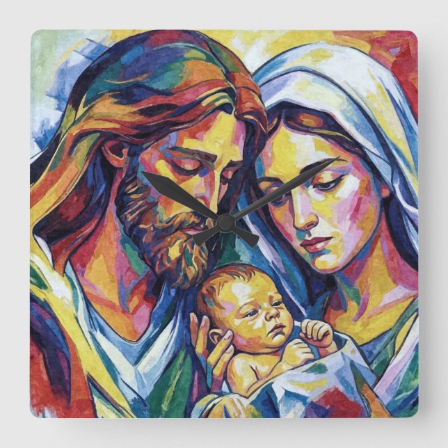 Relógio Quadrado Jésus Marie et Joseph (Frente)