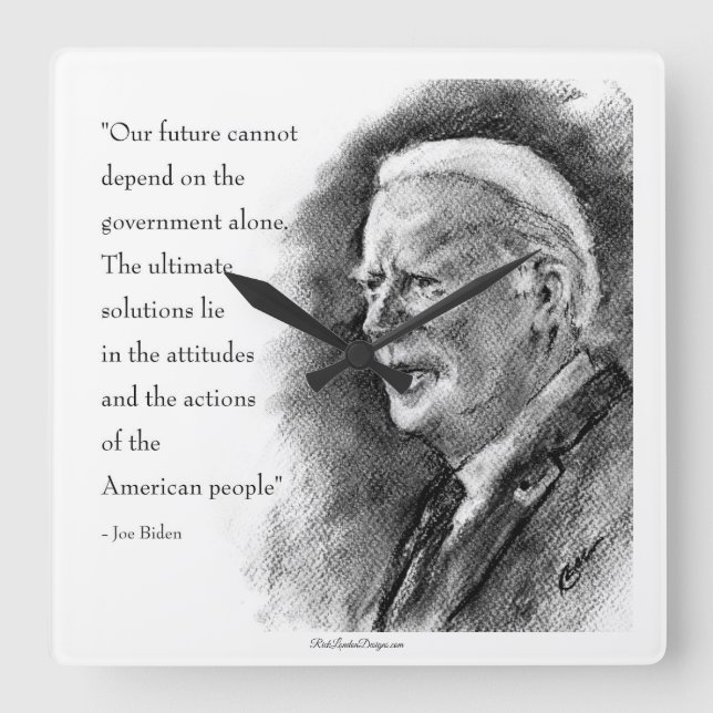 Relógio Quadrado Joe Biden & Cote (Frente)